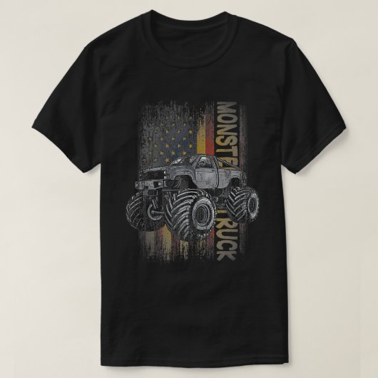 Vintages amerikanisches Flaggenmonster Truck Patri T-Shirt (Design vorne)