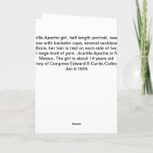 Vintages amerikanisches Jicarilla-Apache-Mädchen a Karte (Rückseite)