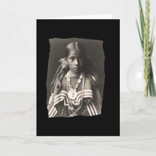 Vintages amerikanisches Jicarilla-Apache-Mädchen a Karte (Vorderseite)