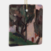 Vintages amerikanisches Kunstwerk Landschaftsbild Keramikornament (Rechts)