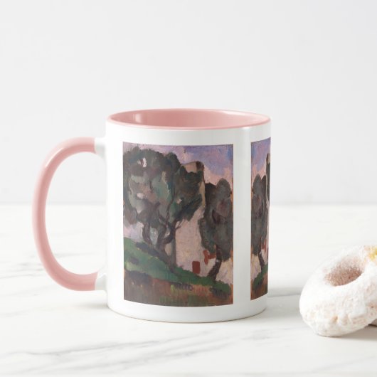 Vintages amerikanisches Kunstwerk Landschaftsbild Tasse (Mit Donut)