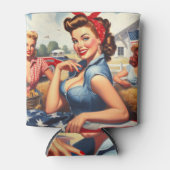 Vintages amerikanisches Landmädchen Dosenkühler (Vorderseite)