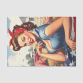 Vintages amerikanisches Landmädchen Seidenpapier (Vorderseite)