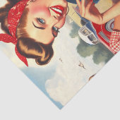 Vintages amerikanisches Landmädchen Seidenpapier (Ausschnitt)