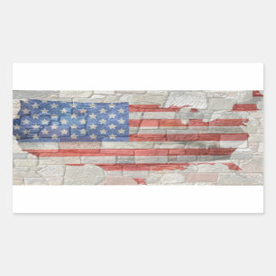 Vintages amerikanisches Patriotic Map Flag an der  Rechteckiger Aufkleber