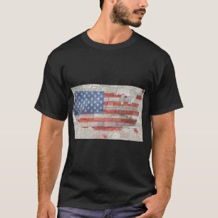 Vintages amerikanisches Patriotic Map Flag an der T-Shirt