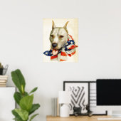 Vintages amerikanisches Patriotisches Pit Bull Dog Poster (Heimbüro)