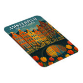 Vintages Amsterdam Fahrräder auf Bridge-Blume Magnet (Rechte Seite)