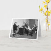 Vintages Amt - Gute Freunde bei der Arbeit, Karte (Gelbe Blume)