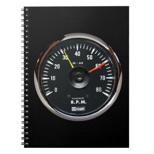 Vintages Analog-Auto-Tachometer-Notebook Notizblock (Vorderseite)