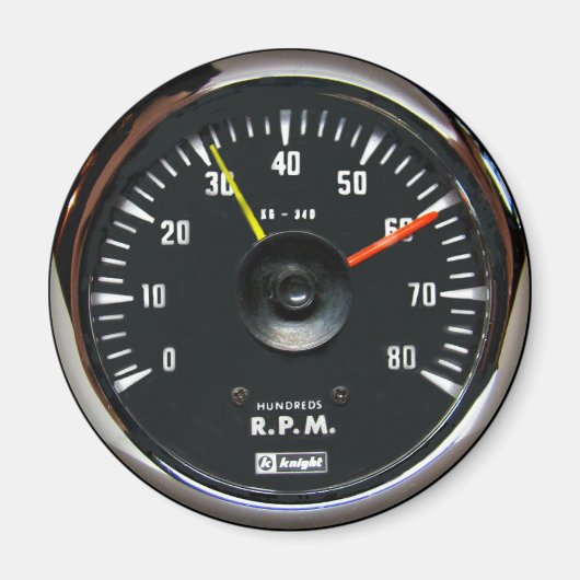 Vintages Analog Auto Tachometer Rundmagazin Magnet (Vorne)