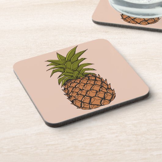 Vintages Ananas Getränkeuntersetzer (Linke Seite)