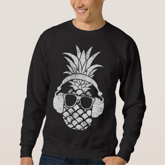 Vintages Ananas Hawaiian Aloha Beach Fruchtcockt Sweatshirt (Vorderseite)