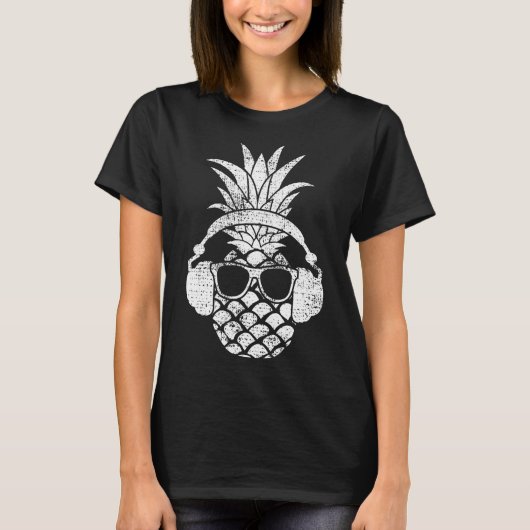 Vintages Ananas Hawaiian Aloha Beach Fruchtcockt T-Shirt (Vorderseite)