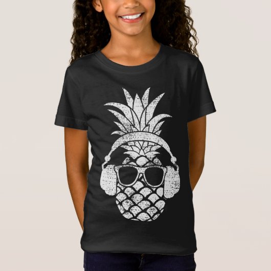 Vintages Ananas Hawaiian Aloha Beach Fruchtcockt T-Shirt (Vorderseite)