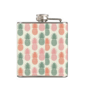 Vintages Ananas-Muster 2 Flachmann (Rückseite)