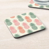 Vintages Ananas-Muster 2 Getränkeuntersetzer (Linke Seite)