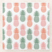 Vintages Ananas-Muster 2 Glasuntersetzer (Vorderseite)