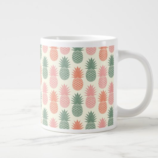 Vintages Ananas Muster 2 Jumbo-Tasse (Rechts)