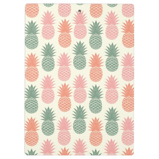 Vintages Ananas-Muster 2 Klemmbrett (Rückseite)