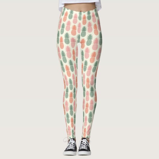 Vintages Ananas-Muster 2 Leggings (Vorderseite)
