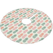 Vintages Ananas Muster 2 Polyester Weihnachtsbaumdecke (Schrägansicht)