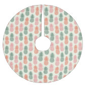 Vintages Ananas Muster 2 Polyester Weihnachtsbaumdecke (Vorderseite)