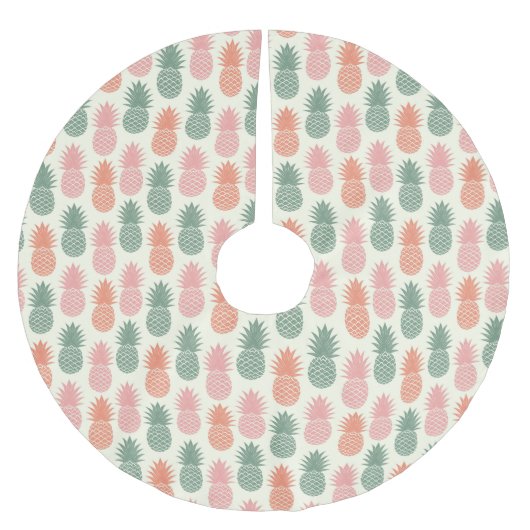 Vintages Ananas Muster 2 Polyester Weihnachtsbaumdecke (Vorderseite)