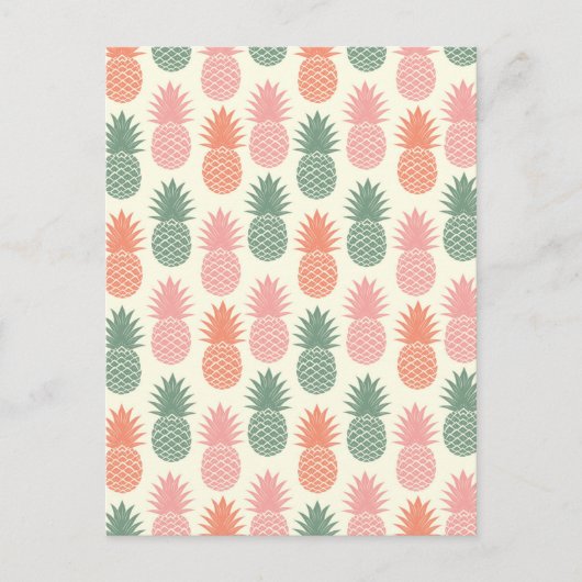 Vintages Ananas Muster 2 Postkarte (Vorderseite)