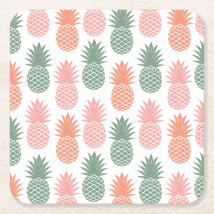 Vintages Ananas-Muster 2 Rechteckiger Pappuntersetzer