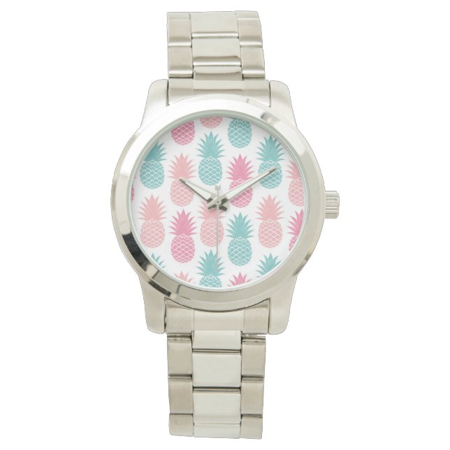 Vintages Ananas-Muster Armbanduhr (Vorderseite)