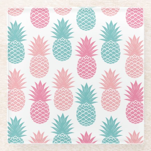 Vintages Ananas-Muster Glasuntersetzer (Vorderseite)