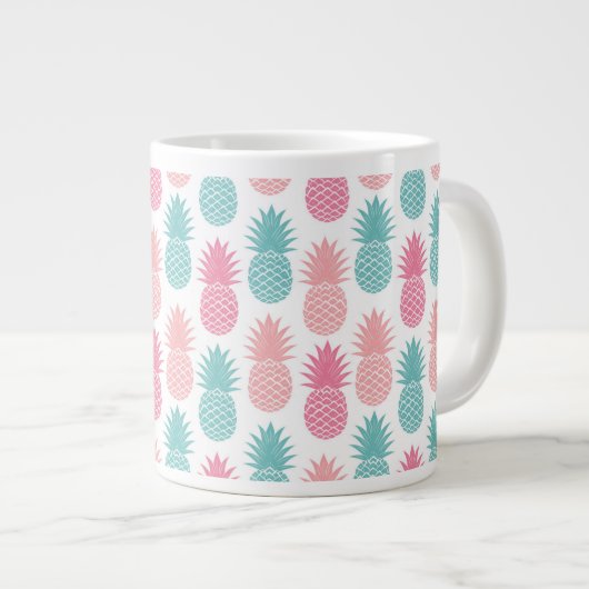 Vintages Ananas-Muster Jumbo-Tasse (Vorderseite Rechts)