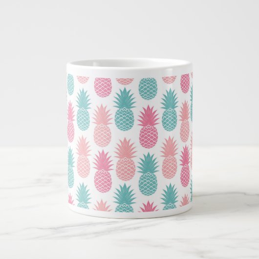 Vintages Ananas-Muster Jumbo-Tasse (Vorderseite)