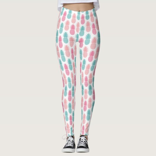 Vintages Ananas-Muster Leggings (Vorderseite)