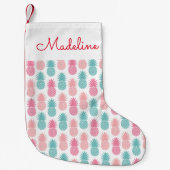 Vintages Ananas-Muster | Name hinzufügen Kleiner Weihnachtsstrumpf (Vorderseite)