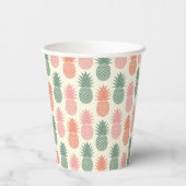 Vintages Ananas-Muster Pappbecher (Rückseite)