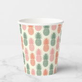 Vintages Ananas-Muster Pappbecher (Vorderseite)