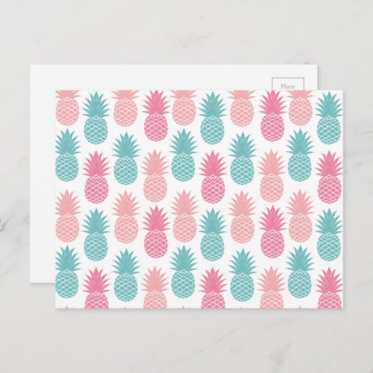 Vintages Ananas-Muster Postkarte (Vorne/Hinten)