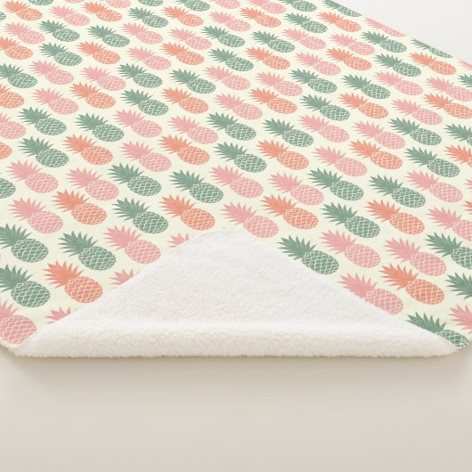 Vintages Ananas-Muster Sherpadecke (3/4)