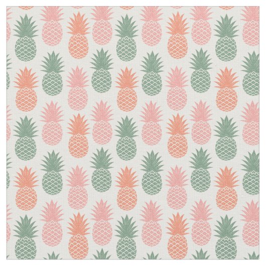 Vintages Ananas-Muster Stoff (Nahaufnahme)