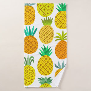 Vintages Ananas nahtloses Muster abgeschieden auf Badehandtuch