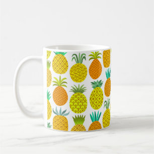 Vintages Ananas nahtloses Muster abgeschieden auf Kaffeetasse