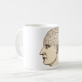 Vintages Anatomie-Gehirn-Karten-Bild Kaffeetasse (Vorderseite Links)
