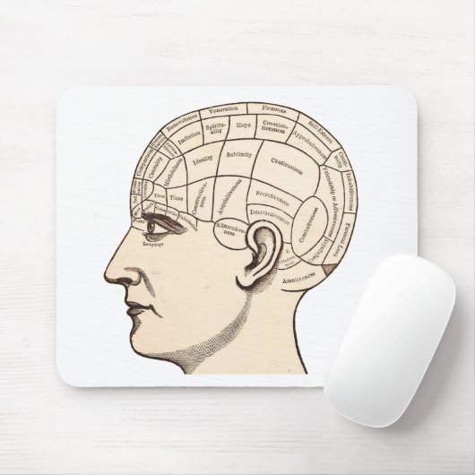 Vintages Anatomie-Gehirn-Karten-Bild Mousepad (Mit Mouse)