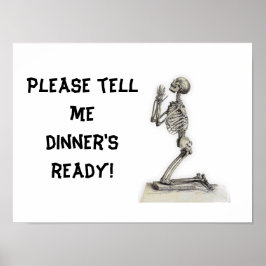 Vintages Anatomie Skelett, Hunger Poster