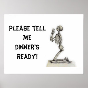 Vintages Anatomie Skelett, Hunger Poster