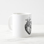 Vintages anatomisch Zeichnend menschliches Herz Kaffeetasse (Vorderseite Links)