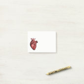 Vintages anatomisch Zeichnend menschliches Herz Post-it Klebezettel (Auf Schreibtisch)