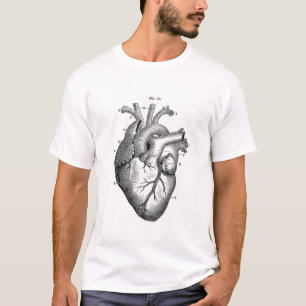 Vintages anatomisch Zeichnend menschliches Herz T-Shirt
